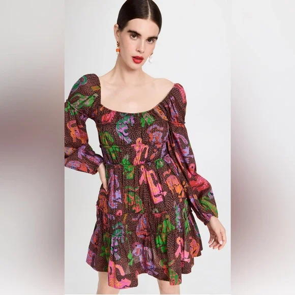 FARM Rio Wild Leopards Black Midi Dress - Picture 5 of 16